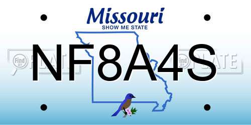 NF8A4S Missouri License Plate