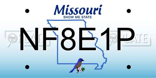 NF8E1P Missouri License Plate
