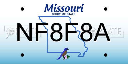 NF8F8A Missouri License Plate