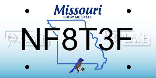 NF8T3F Missouri License Plate