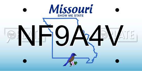 NF9A4V Missouri License Plate