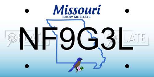 NF9G3L Missouri License Plate