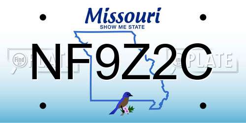 NF9Z2C Missouri License Plate