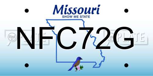 NFC72G Missouri License Plate