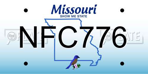 NFC776 Missouri License Plate