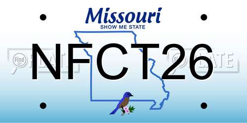 NFCT26 Missouri License Plate