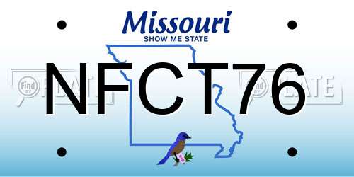 NFCT76 Missouri License Plate
