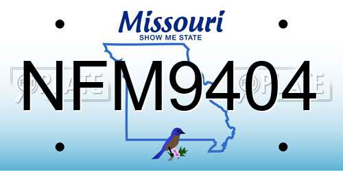 NFM9404 Missouri License Plate