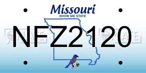 NFZ2120 Missouri License Plate