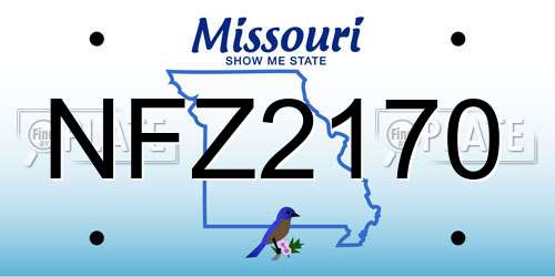 NFZ2170 Missouri License Plate