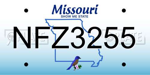 NFZ3255 Missouri License Plate