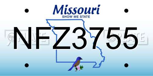 NFZ3755 Missouri License Plate