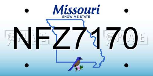 NFZ7170 Missouri License Plate