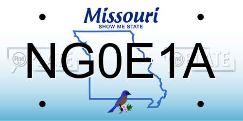 NG0E1A Missouri License Plate