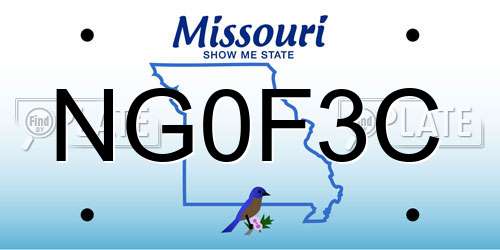 NG0F3C Missouri License Plate