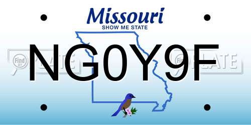 NG0Y9F Missouri License Plate