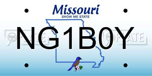 NG1B0Y Missouri License Plate