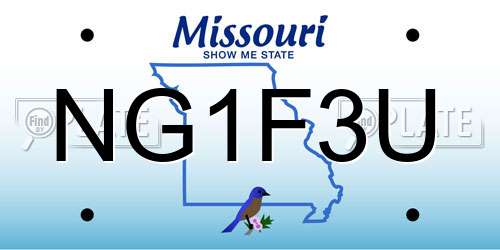 NG1F3U Missouri License Plate