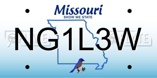 NG1L3W Missouri License Plate