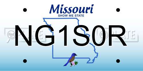 NG1S0R Missouri License Plate