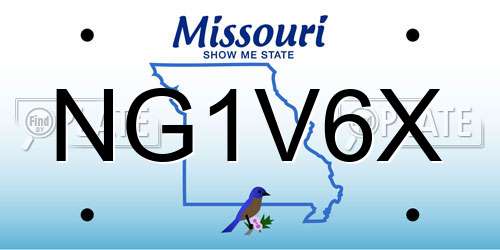 NG1V6X Missouri License Plate