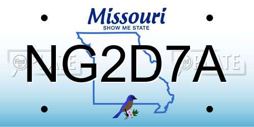 NG2D7A Missouri License Plate