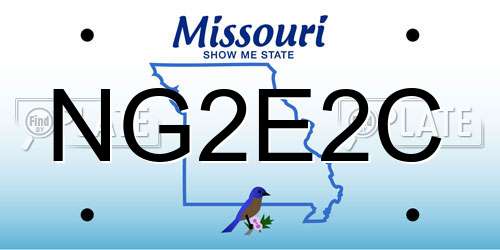 NG2E2C Missouri License Plate