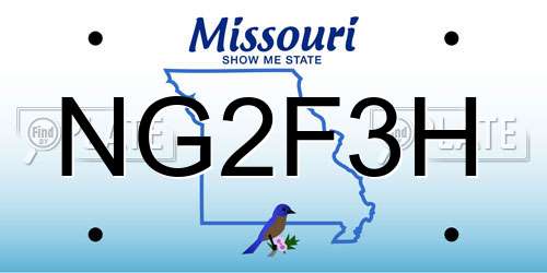 NG2F3H Missouri License Plate