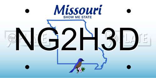 NG2H3D Missouri License Plate