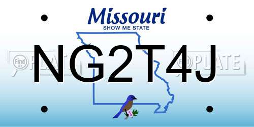 NG2T4J Missouri License Plate