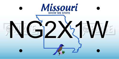 NG2X1W Missouri License Plate