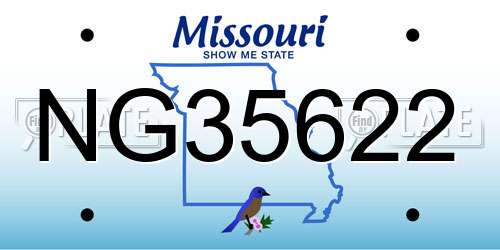 NG35622 Missouri License Plate