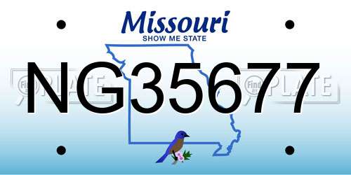 NG35677 Missouri License Plate
