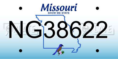 NG38622 Missouri License Plate