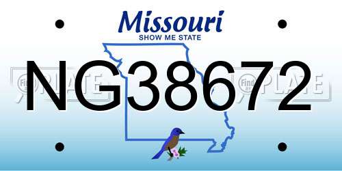 NG38672 Missouri License Plate