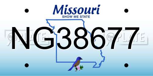 NG38677 Missouri License Plate