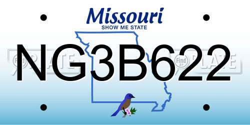 NG3B622 Missouri License Plate