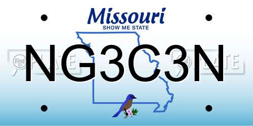 NG3C3N Missouri License Plate