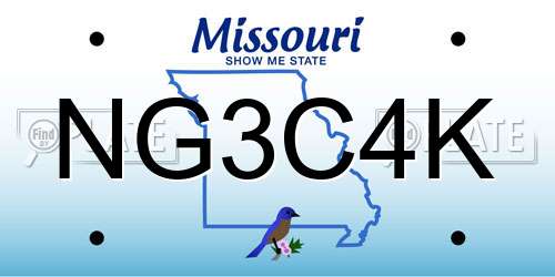 NG3C4K Missouri License Plate