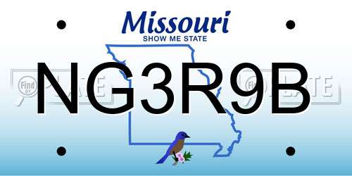 NG3R9B Missouri License Plate