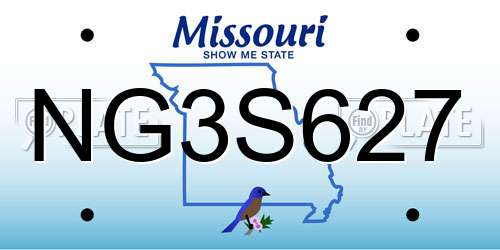 NG3S627 Missouri License Plate