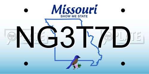 NG3T7D Missouri License Plate