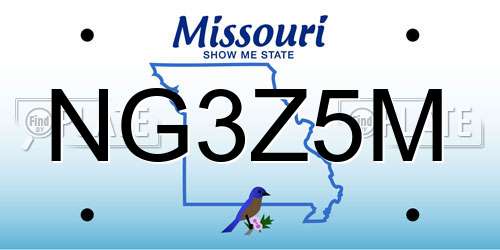 NG3Z5M Missouri License Plate