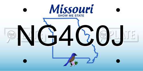 NG4C0J Missouri License Plate