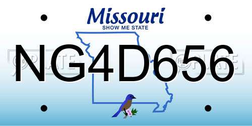 NG4D656 Missouri License Plate