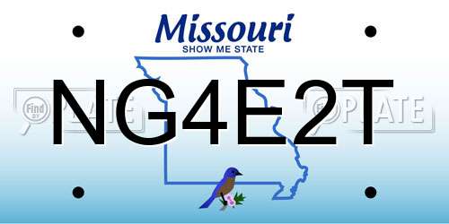 NG4E2T Missouri License Plate