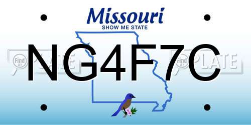 NG4F7C Missouri License Plate