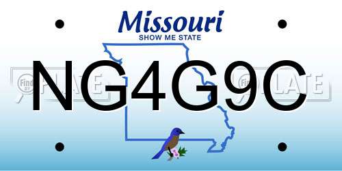 NG4G9C Missouri License Plate