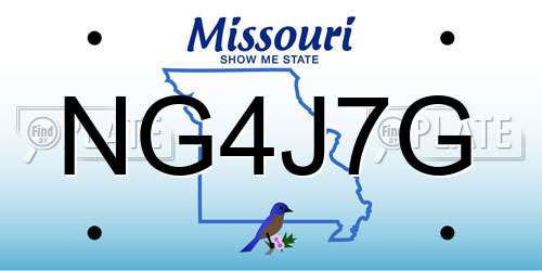 NG4J7G Missouri License Plate