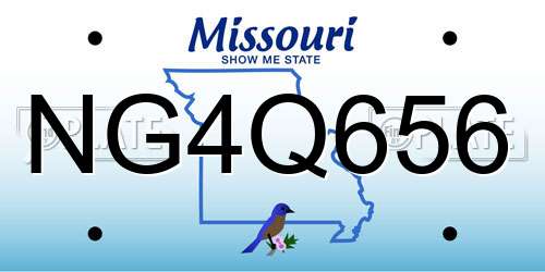 NG4Q656 Missouri License Plate